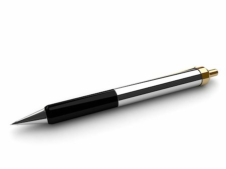 simsearch:400-05122820,k - three dimensional metallic pen on an isolated background Stock Photo - Budget Royalty-Free & Subscription, Code: 400-04095377