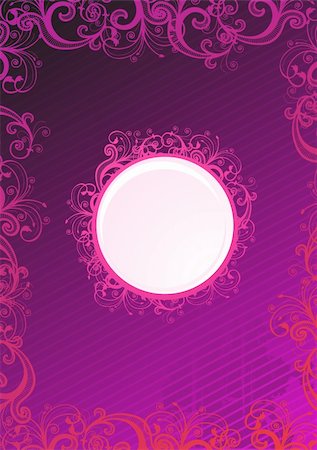 Vector circle floral pink frame Stock Photo - Budget Royalty-Free & Subscription, Code: 400-04095411