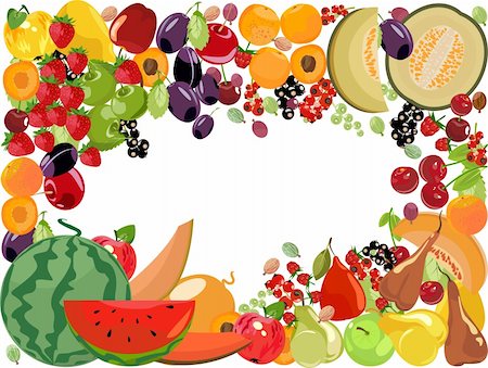 simsearch:400-05906235,k - Vector frame with fruits. Easy to edit and modify. file .eps included. Stock Photo - Budget Royalty-Free & Subscription, Code: 400-04095694