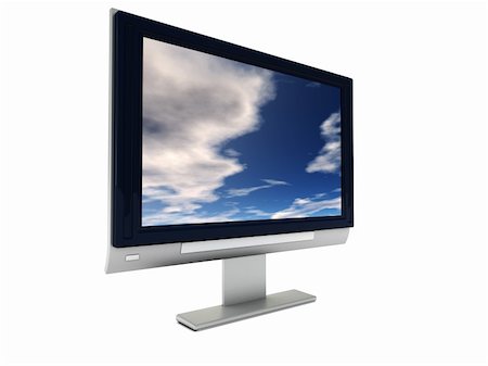simsearch:400-05678491,k - 3d illustration of wide computer monitor over white background Stock Photo - Budget Royalty-Free & Subscription, Code: 400-04096427