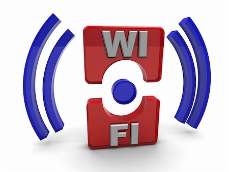 simsearch:400-07570955,k - 3d illustration of wi-fi icon, sign, over white background Stock Photo - Budget Royalty-Free & Subscription, Code: 400-04096429