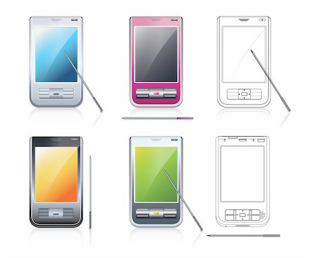 simsearch:400-04775780,k - Stylish multicolored PDAs for your design Foto de stock - Super Valor sin royalties y Suscripción, Código: 400-04096507