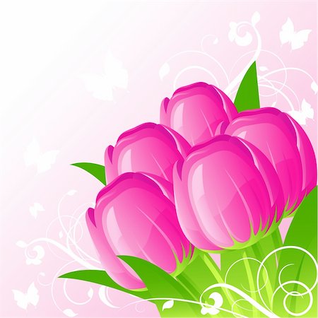 simsearch:400-04031781,k - Background with pink tulips, vector Stock Photo - Budget Royalty-Free & Subscription, Code: 400-04096627