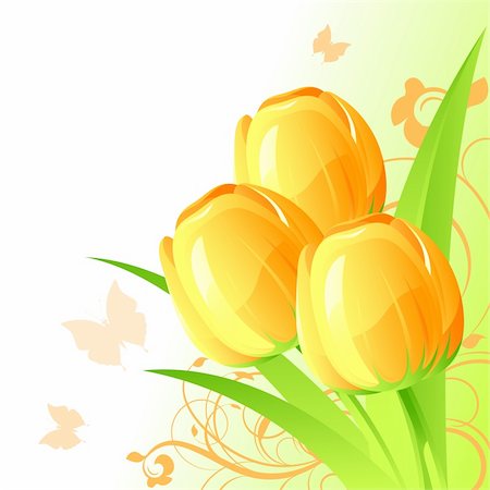 simsearch:400-06107863,k - Background with yellow tulips, vector Fotografie stock - Microstock e Abbonamento, Codice: 400-04096628