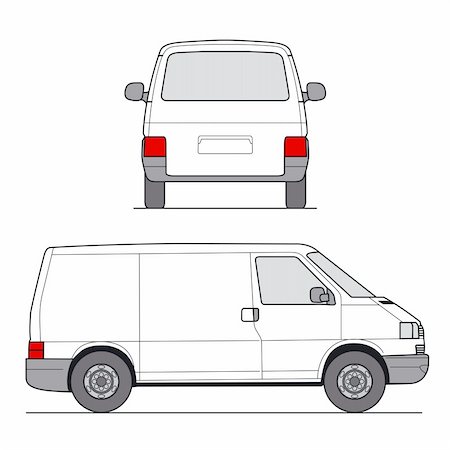 small business transportation - Delivery Mini Van - Layout for presentation - vector Photographie de stock - Aubaine LD & Abonnement, Code: 400-04096878