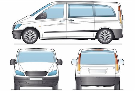 Minibus, bus, Taxi - Layout for presentation - vector Photographie de stock - Aubaine LD & Abonnement, Code: 400-04096880