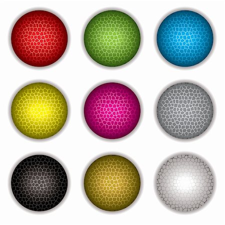 Brightly colored gel buttons with cracked and shadow Stock Photo - Budget Royalty-Free & Subscription, Code: 400-04096919