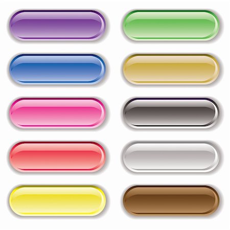 Ten gel filled lozenge brightly colored icons with shadows Stock Photo - Budget Royalty-Free & Subscription, Code: 400-04096921