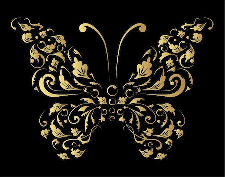 Butterfly silhouette for you design Photographie de stock - Aubaine LD & Abonnement, Code: 400-04097125