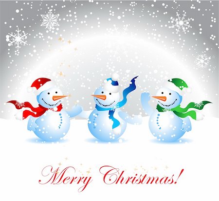 simsearch:400-04771465,k - Christmas card, snowman Stock Photo - Budget Royalty-Free & Subscription, Code: 400-04097137