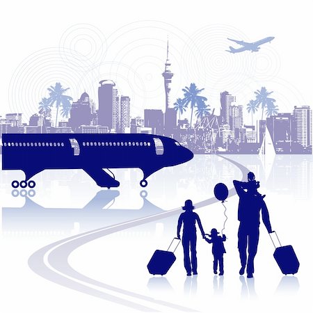 simsearch:400-05904467,k - Happy family in airport, cityscape Stock Photo - Budget Royalty-Free & Subscription, Code: 400-04097150