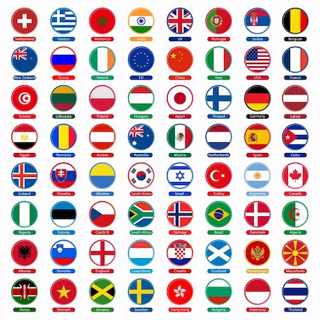 flags of the world vector - flags icons with official coloring and detailed emblems Stock Photo - Budget Royalty-Free & Subscription, Code: 400-04097555