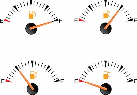 simsearch:400-04935883,k - Four gas gages showing Empty, quarter, half and full tanks Photographie de stock - Aubaine LD & Abonnement, Code: 400-04097997