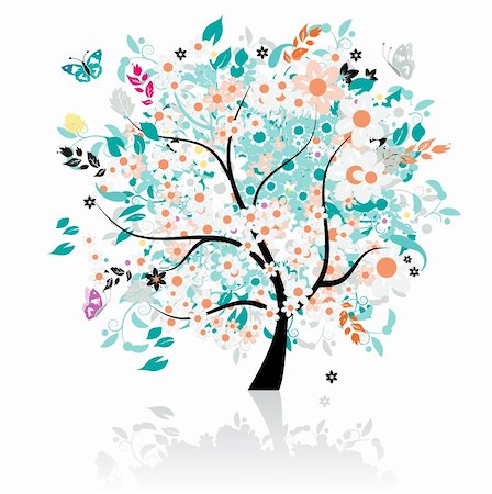 simsearch:400-04597022,k - Floral tree beautiful Stock Photo - Budget Royalty-Free & Subscription, Code: 400-04098098