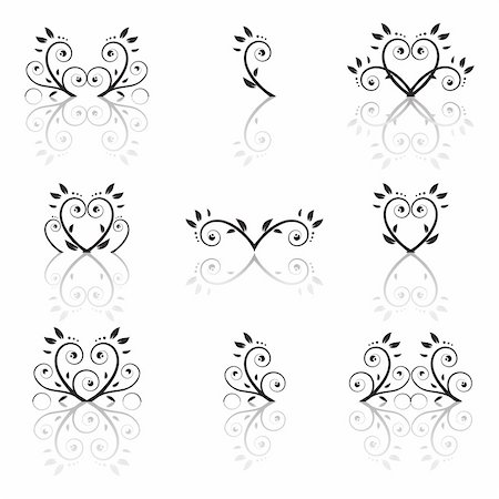 simsearch:400-06455036,k - Set of floral ornament Stock Photo - Budget Royalty-Free & Subscription, Code: 400-04098119