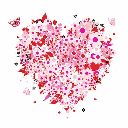 simsearch:400-04274489,k - Floral heart shape Stock Photo - Budget Royalty-Free & Subscription, Code: 400-04098110