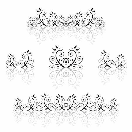 simsearch:400-04429470,k - Set of floral ornament Stock Photo - Budget Royalty-Free & Subscription, Code: 400-04098776