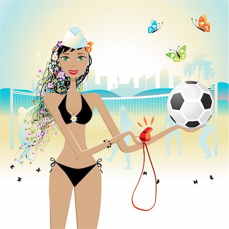 Beautiful girl plays volleyball Stock Photo - Budget Royalty-Free & Subscription, Code: 400-04098951