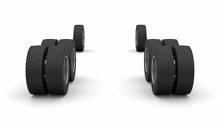side view of a semi truck - New Truck wheels isolated on the white background Stock Photo - Budget Royalty-Free & Subscription, Code: 400-04099331