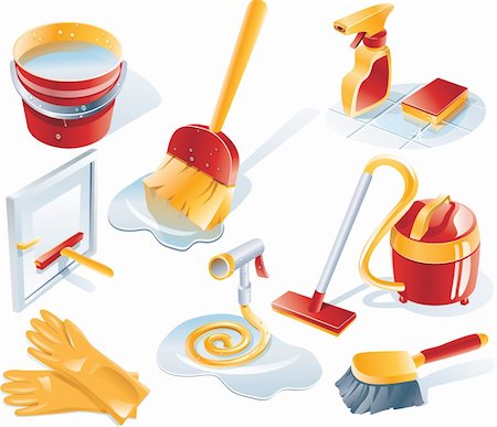 House cleaning service related icon set Stock Photo - Budget Royalty-Free & Subscription, Code: 400-04099361