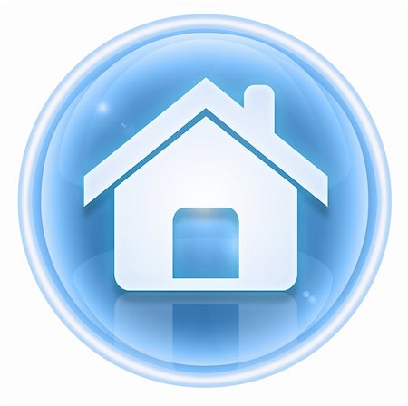 simsearch:400-05350670,k - home icon ice, isolated on white background Photographie de stock - Aubaine LD & Abonnement, Code: 400-04099595