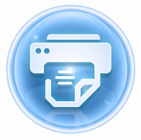 simsearch:400-09171101,k - printer icon ice, isolated on white background. Foto de stock - Super Valor sin royalties y Suscripción, Código: 400-04099606