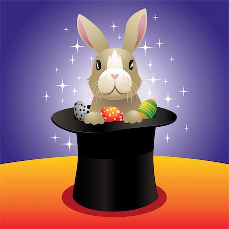 Vector illustration of a bunny in a high hat. Stock Photo - Budget Royalty-Free & Subscription, Code: 400-04099728