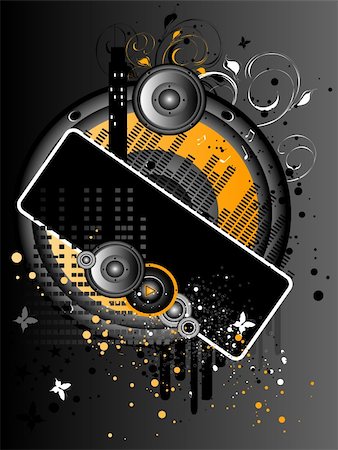 simsearch:400-04584480,k - Vertical Vector Gray and Orange Grunge Music Background Stock Photo - Budget Royalty-Free & Subscription, Code: 400-04099825