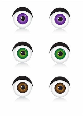 Eyes icons on white Stock Photo - Budget Royalty-Free & Subscription, Code: 400-04099898