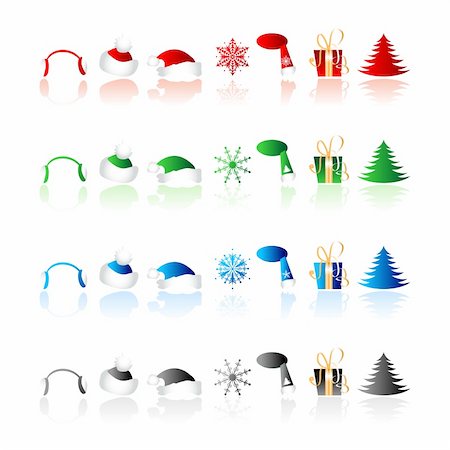 simsearch:400-05293080,k - Christmas icons Fotografie stock - Microstock e Abbonamento, Codice: 400-04099891