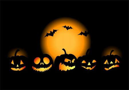 simsearch:400-04216941,k - Halloween night background, vector illustration Foto de stock - Super Valor sin royalties y Suscripción, Código: 400-04099924