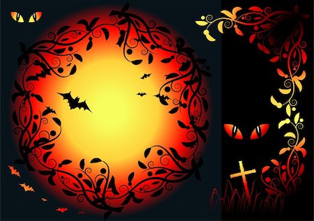 simsearch:400-04214856,k - Halloween night background, vector illustration Fotografie stock - Microstock e Abbonamento, Codice: 400-04099930