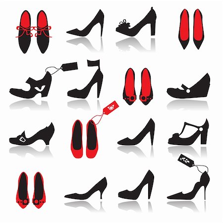 fashion city shoes - Shoes silhouette collection for your design Stock Photo - Budget Royalty-Free & Subscription, Code: 400-04099953