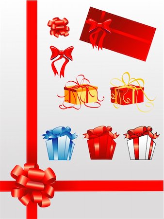 simsearch:400-06171291,k - Bows, giftboxes, ribbons, vector illustration Foto de stock - Super Valor sin royalties y Suscripción, Código: 400-04090129