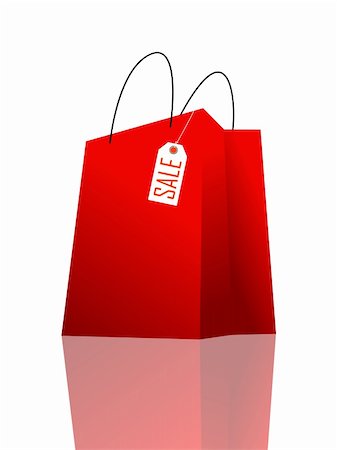 recycling fashion - Red shopping bag vector illustration Stock Photo - Budget Royalty-Free & Subscription, Code: 400-04090154