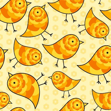 simsearch:400-04589437,k - Yellow and Orange Seamless Repeating Chick Background Photographie de stock - Aubaine LD & Abonnement, Code: 400-04090465