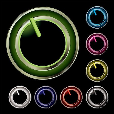 simsearch:400-05019823,k - Collection of eight twist buttons with neon glow Stock Photo - Budget Royalty-Free & Subscription, Code: 400-04091273