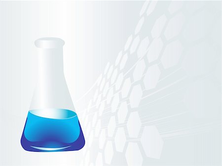 chemical laboratory vector illustration, glassware equipment with blue chemical Foto de stock - Super Valor sin royalties y Suscripción, Código: 400-04091285