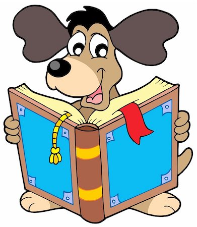 simsearch:400-04598569,k - Dog reading book - vector illustration. Stock Photo - Budget Royalty-Free & Subscription, Code: 400-04091451