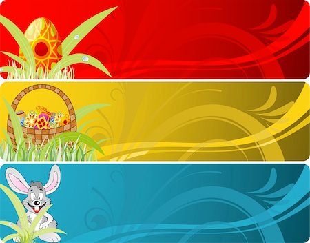 simsearch:400-07306161,k - Easter banner with ornament eggs, rabbit, crib, grass, element for design, vector illustration Foto de stock - Super Valor sin royalties y Suscripción, Código: 400-04091878