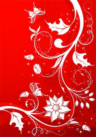 simsearch:400-04136291,k - Flower background with butterfly, element for design, vector illustration Foto de stock - Super Valor sin royalties y Suscripción, Código: 400-04091887