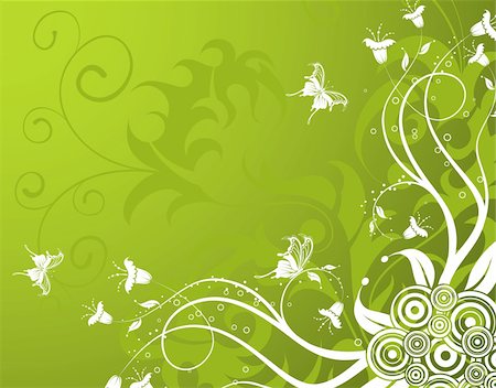 simsearch:400-04123781,k - Floral background with butterfly, element for design, vector illustration Fotografie stock - Microstock e Abbonamento, Codice: 400-04091912