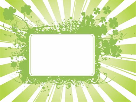 simsearch:400-07303639,k - abstract clover frame 17th march illustration Photographie de stock - Aubaine LD & Abonnement, Code: 400-04091959