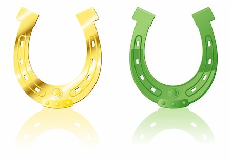 ferradura - Gold & Green ornate Horseshoe, vector illustration Foto de stock - Royalty-Free Super Valor e Assinatura, Número: 400-04092091