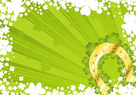 St. Patrick's Day frame with gold horseshoe Stock Photo - Budget Royalty-Free & Subscription, Code: 400-04092093