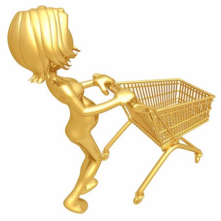 parents shopping trolley - A Concept And Presentation Figure In 3D Stock Photo - Budget Royalty-Free & Subscription, Code: 400-04092544
