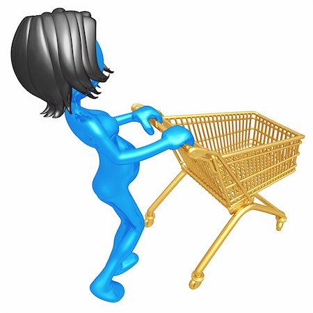 parents shopping trolley - A Concept And Presentation Figure In 3D Stock Photo - Budget Royalty-Free & Subscription, Code: 400-04092545