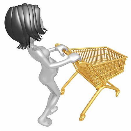 parents shopping trolley - A Concept And Presentation Figure In 3D Stock Photo - Budget Royalty-Free & Subscription, Code: 400-04092546