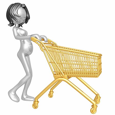 parents shopping trolley - A Concept And Presentation Figure In 3D Stock Photo - Budget Royalty-Free & Subscription, Code: 400-04092547