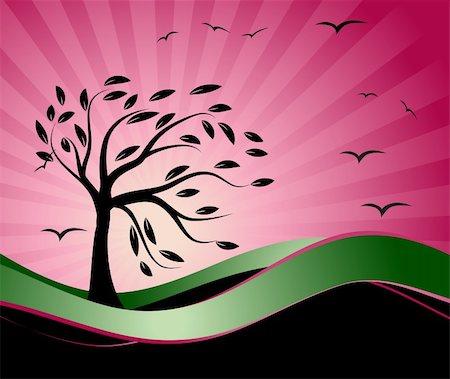 simsearch:400-08333897,k - Old tree silhouette, season background Stockbilder - Microstock & Abonnement, Bildnummer: 400-04093498